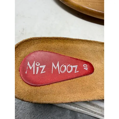 Miz Mooz Red Leather Wedge Platform Sandals Women's Size 40 Slip On US 9