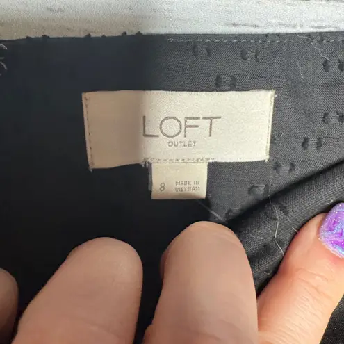 LOFT Black Eyelet Pencil Skirt Size 8 NWT Work Career Lined
