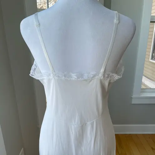 Vintage Met Lin White Lace Chemise Nightgown Slip Dress Size 36 Medium