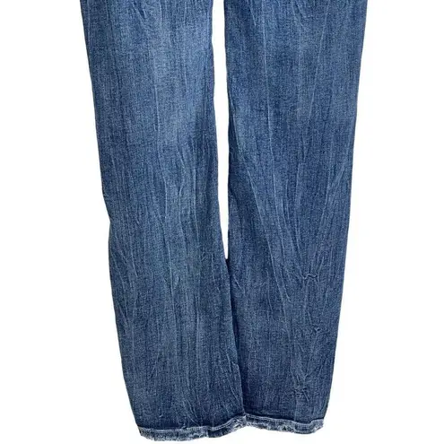 BKE Blue Cotton Whisker Slim Fit Low Rise Straight Leg Jeans Size 28x31 1/2