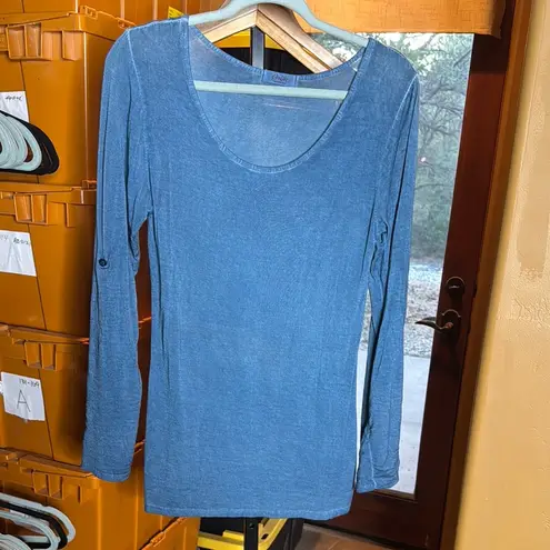 Scandal Made In Italy Blue Long Sleeve to 3/4 Sleeve Tunic Dress Teal Size Small