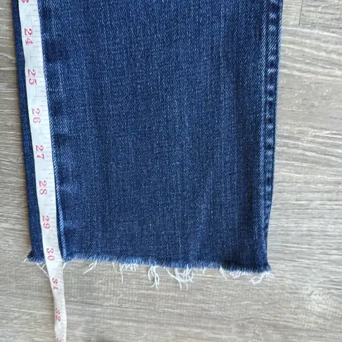 MOTHER High Waisted Rascal Slice Sneak Fray Sake To Me Jeans Blue Size 27