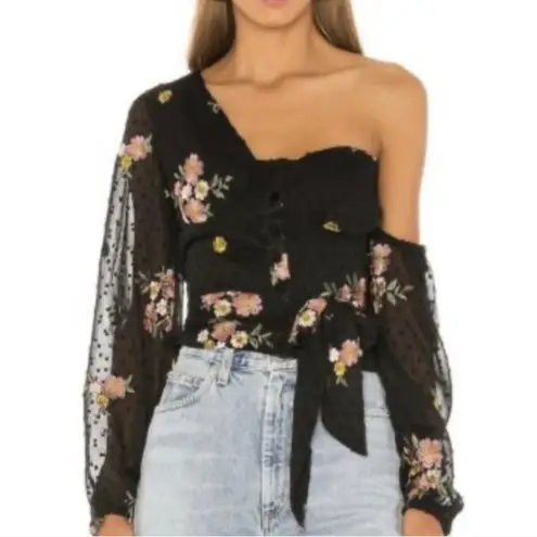 Majorelle NWT Revolve  Aileen Floral One Shoulder Blouse Size Small