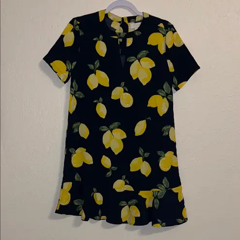 Mud Pie Lemon Print Dress summer short sleeve fun garden party bbq casual dress