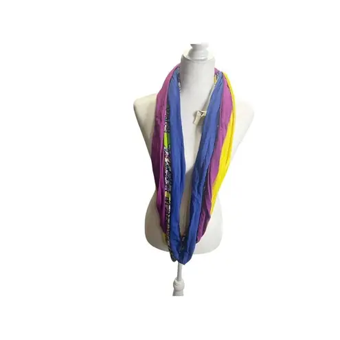 Costa Rica Handmade Multicolor Floral Infinity Scarf Colorful Y2K Purple