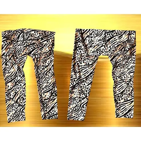 Victorias Secret Pink Sport Leggings Large Logo Leopard Print Cheetah Print Yoga Tan Size undefined