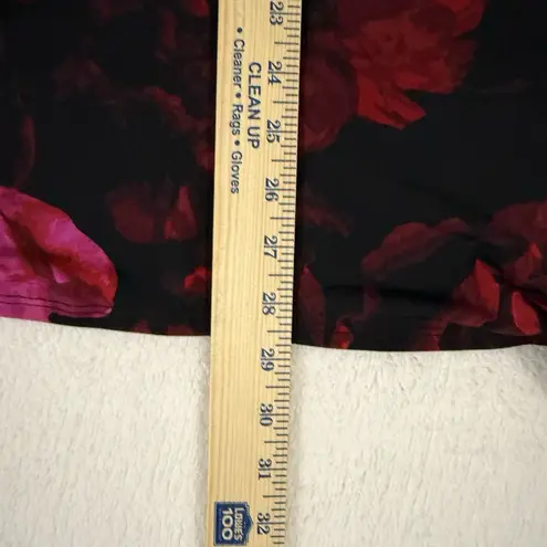 Clara Sun Woo Womens Slinky Tunic Top XL Red Roses Dark Romantic Vamp