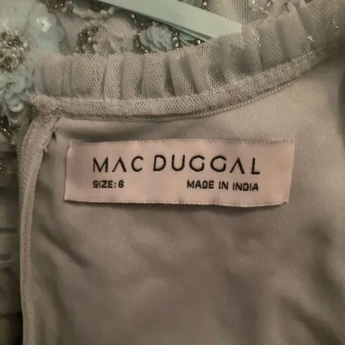 Mac Duggal 9212 Womens Embellished High Neck Cap Sleeve A Line Dress