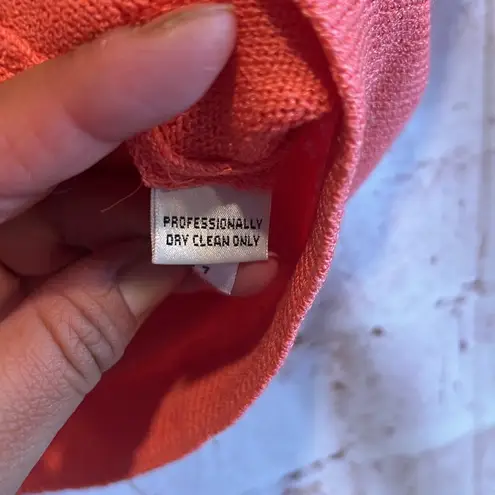 St. John Shirt Womens Petite Pink Coral Sweater Tank Top Wide Scoop Neck