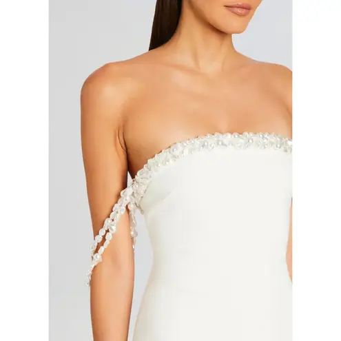 retrofete Abilene Beaded Off The Shoudler Maxi Dress White Womens Size Small