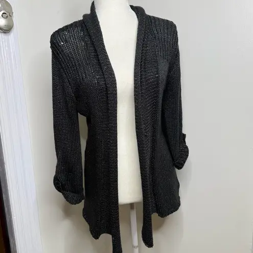 Nine West  Open Front Sweater Cardigan Black Women’s Size Small Classic Versatile