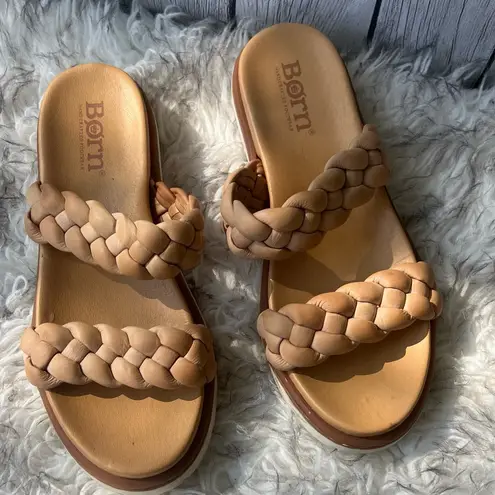 Born Shoes 🤎 Børn Braided Leather Sandals - Size 9.5