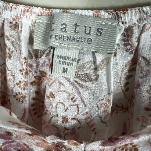 Status by Chenault Blouse Womens M Pink Floral Off Shoulder Flare Sleeve Hippie Size M