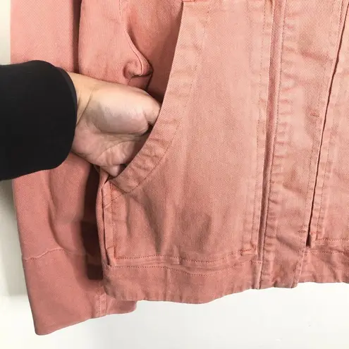 Rebecca Taylor NEW la vie Size M Garment Dyed Twill Jacket Cenelle Pink $295