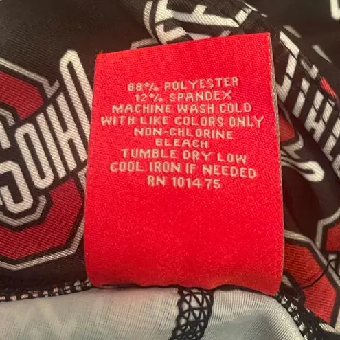 Ohio State Buckeyes black red leggings pants size medium authentic apparel EUC