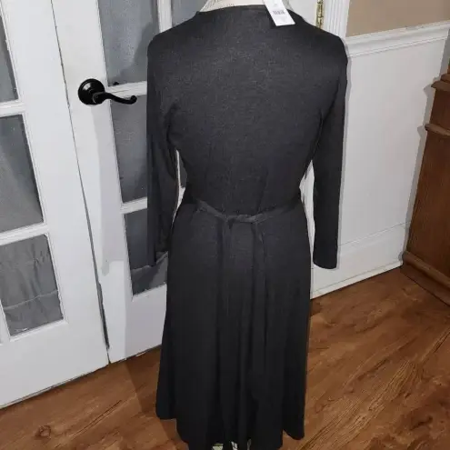 J.Jill NWT ‎ Womens Dark Charcoal Wrap Dress Medium New