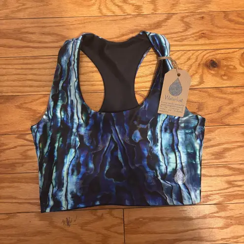Waterlust Abalone Restoration Reversible Top Women XS/S Blue Ocean Print UPF 50+
