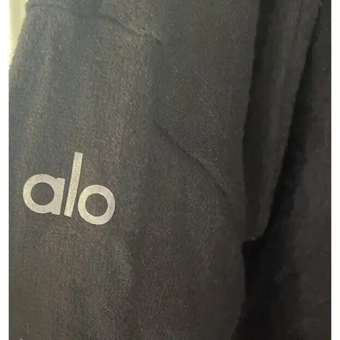 Alo Yoga  Alolux Soho Full Zip Hoodie in Black Size Medium Activewear