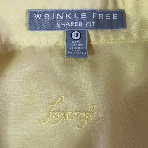 Foxcroft Womens Blouse Button Down Top Wrinkle Free Shaped Fit Collared Yellow