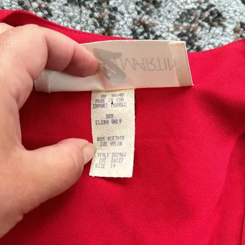 Vintage Johnathan Martin 2 Double Breasted Button Puff Sleeve Blazer Red 14