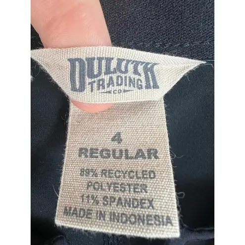 Duluth Trading Co Wide Leg Cropped Flexcellence Lightweight Athletic Pants 4 Black