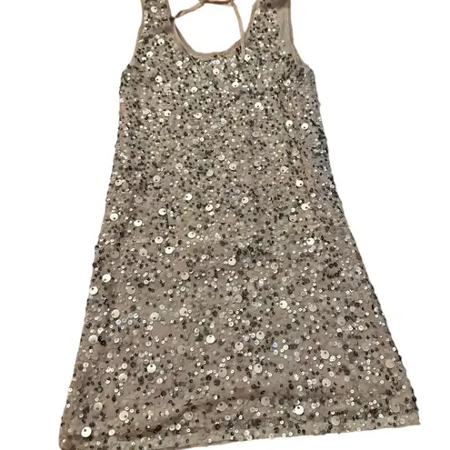 GOLD HAWK BALLET SEQUIN VINTAGE DRESS XS p