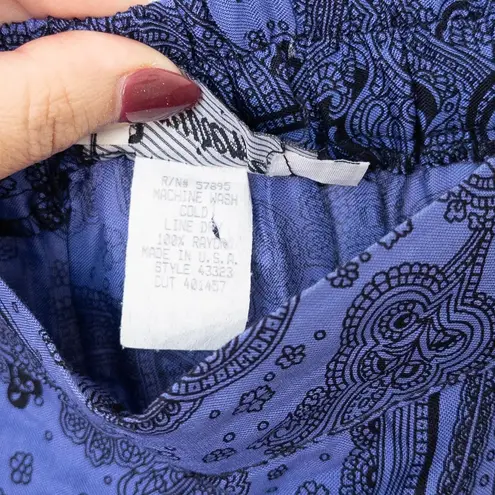 Requirements Vintage Skirt Size M Blue Paisley Midi Boho 90s Retro Witchy