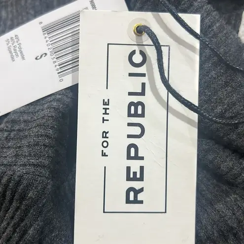 FOR THE REPUBLIC Dark Gray Heather Ribbed Long Sleeve Turtleneck Dress Small