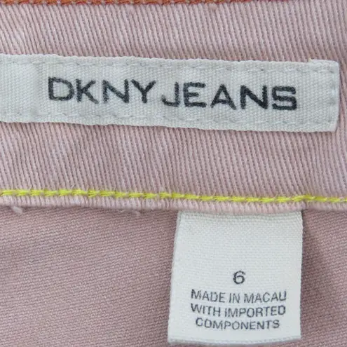 DKNY Y2k  Pink Jeans High Rise Cropped Straight Leg Mom Jeans Size 6