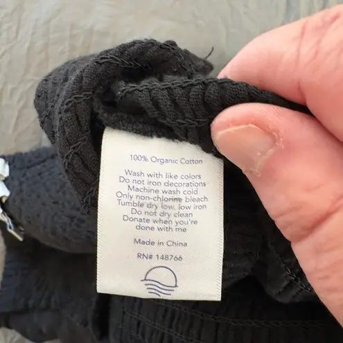 Oliver Logan Benton Romper Gauze Organic Cotton Smocked Jumpsuit. Size Large.