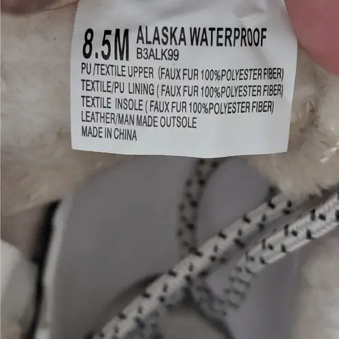 Jbu by Jambu Womens 8.5 Alaska Waterproof Winter Snow Boots Gray Black Faux Fur