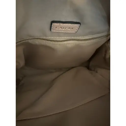 Calpak Blush Pink Faux Leather Backpack Strappy Stitch Detail Gold Hardware NEW