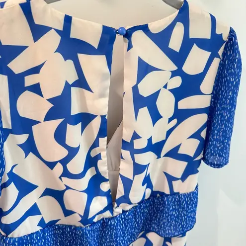 Twisted Wunder London Printed Midaxi Dress in Abstract Blue Floral US2 Size 2