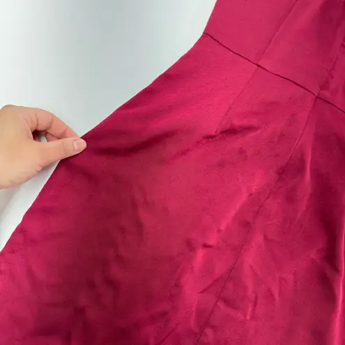 L'Academie Dress Womens Small Rumba Red The Hilaire Mini Asymmetrical Satin