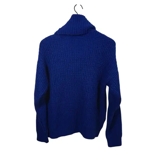 Ten Sixty Sherman Chunky Knit Cowl Neck Sweater - Blue - Medium - Image 2