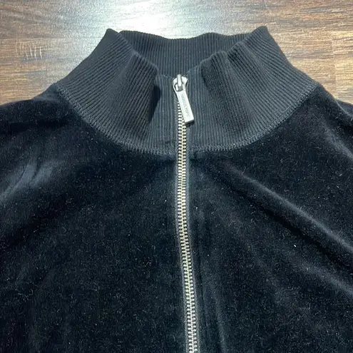 Michael Kors  Black Velour Front Zip Jacket - size M