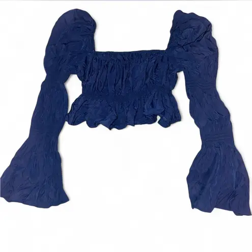 Elegant Blue Women's Blouse Size M