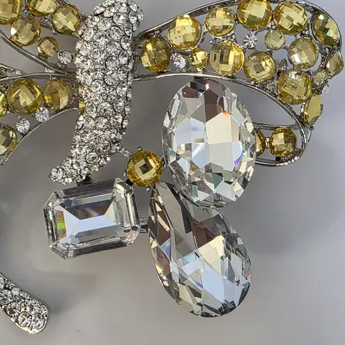 Large Vintage Bow Brooch Pin Yellow