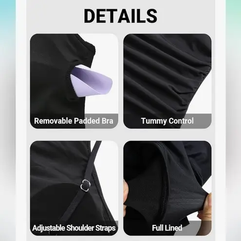 Daci One Shoulder One Piece Bathing Suit Full Coverage Black Women’s Size XXL