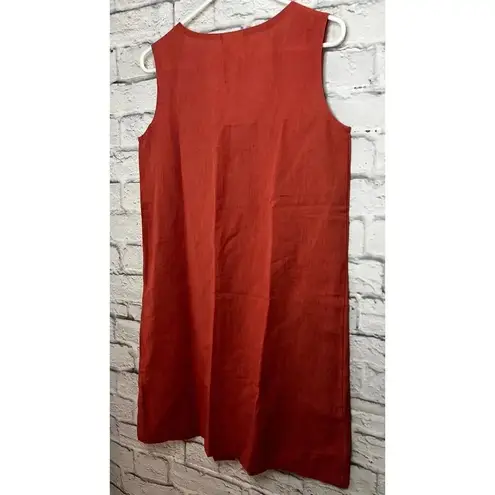 Mata Traders Jacklyn linen cotton short sleeve summer Shift Dress size S.