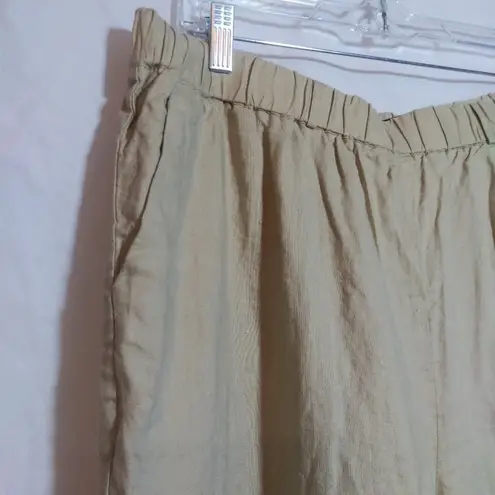 Quince Driftwood Flax Linen Natural Pull On Ankle Pants Beach Minimalist Size XL