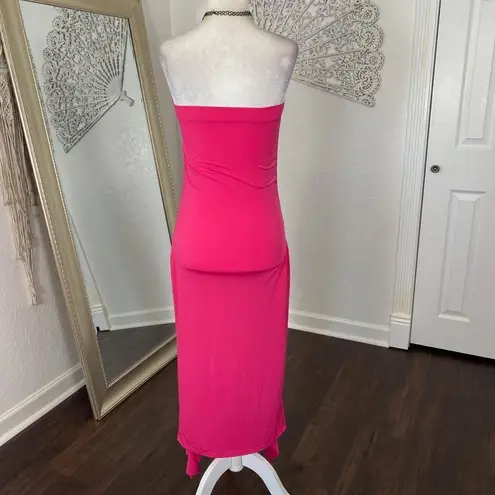 Mermaid Sirencore Bright Pink Strapless Jelly Fish Midi Maxi Dress XS / S