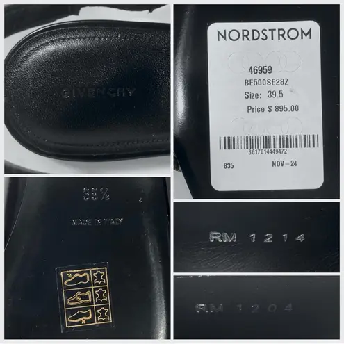 Givenchy Voyou Pointed Toe Slingback Ballet Flat Black 39.5 NEW