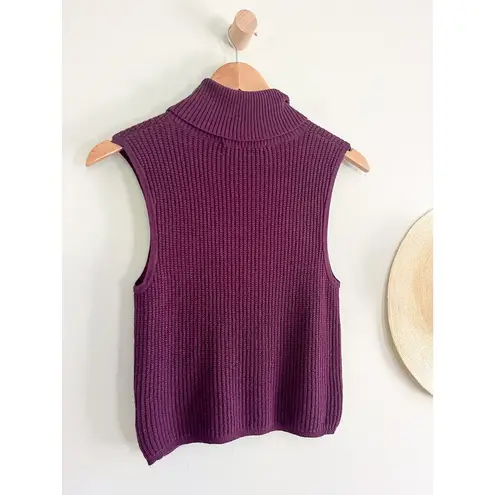 Elizabeth and James | Sleeveless Turtleneck Sweater | Purple | Sz XS