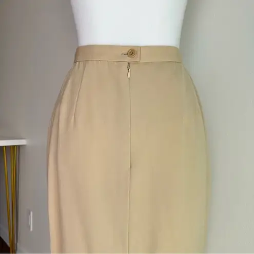 Vintage Escada Margaretha Ley Wool Pencil Skirt High Waist Cream Designer Small