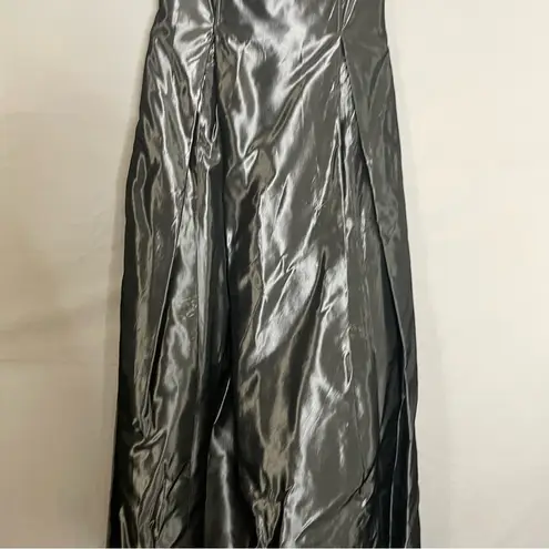 Jessica McClintock Vintage Gunner Sax Millennium Y2K Gunmetal Gray Gown Size 3