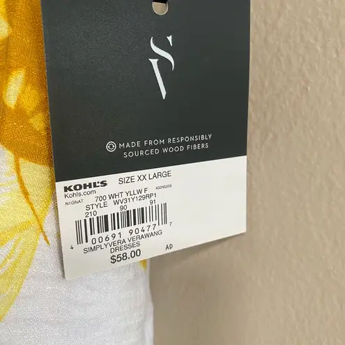 Simply Vera Vera Wang White Yellow Floral Tie