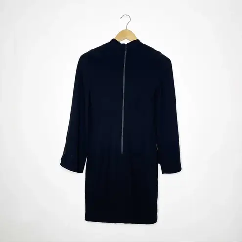 Bardot Mock-neck Cold-shoulder Cut Out Sheath Dress Size 4 XS