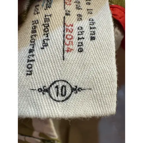 Cartonnier Womens Shorts Green Finchley Elephant Print Anthropologie Size 10