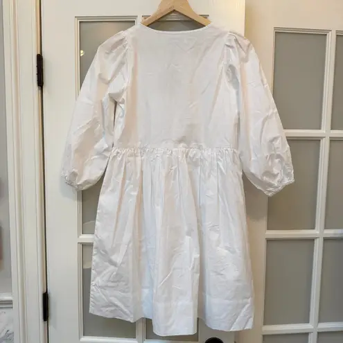 Lake Pajama Poplin Triple Tie Dress XXS NWOT White